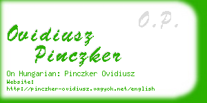 ovidiusz pinczker business card